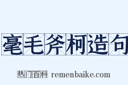 毫毛斧柯造句是什么意思的图片
